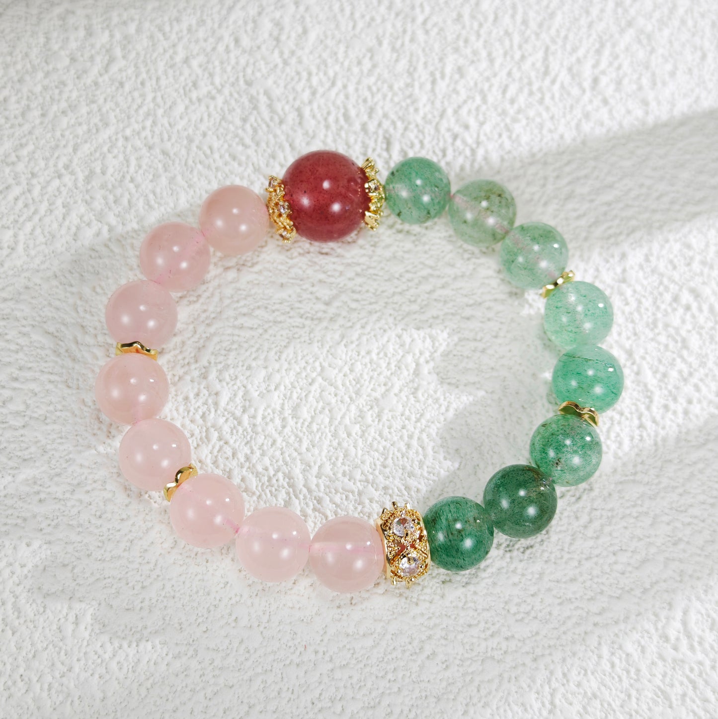 Rose quartz & Strawberry quartz bracelet