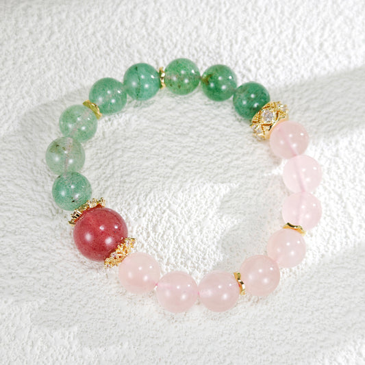 Rose quartz & Strawberry quartz bracelet