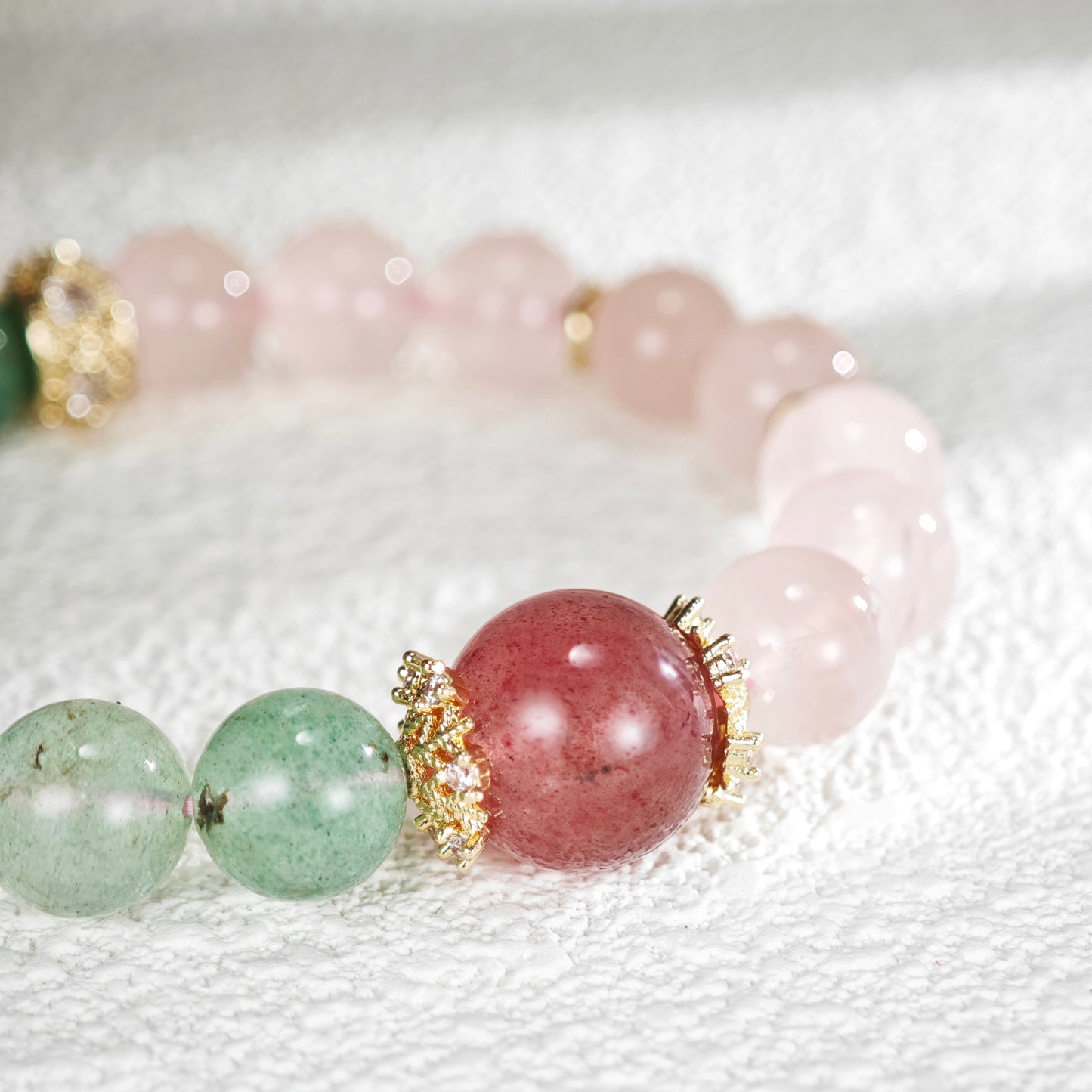 Rose quartz & Strawberry quartz bracelet