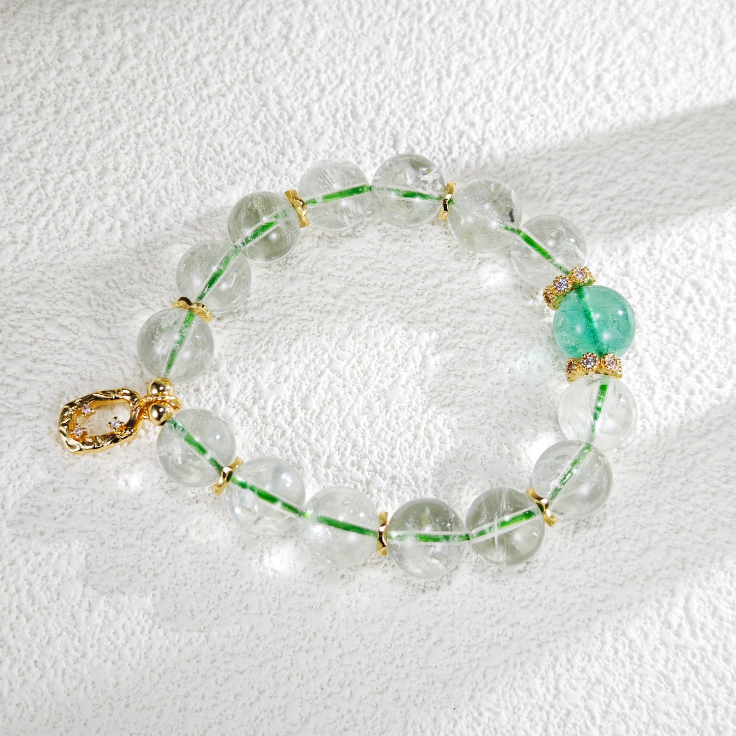 Green quartz & Fluorite bracelet