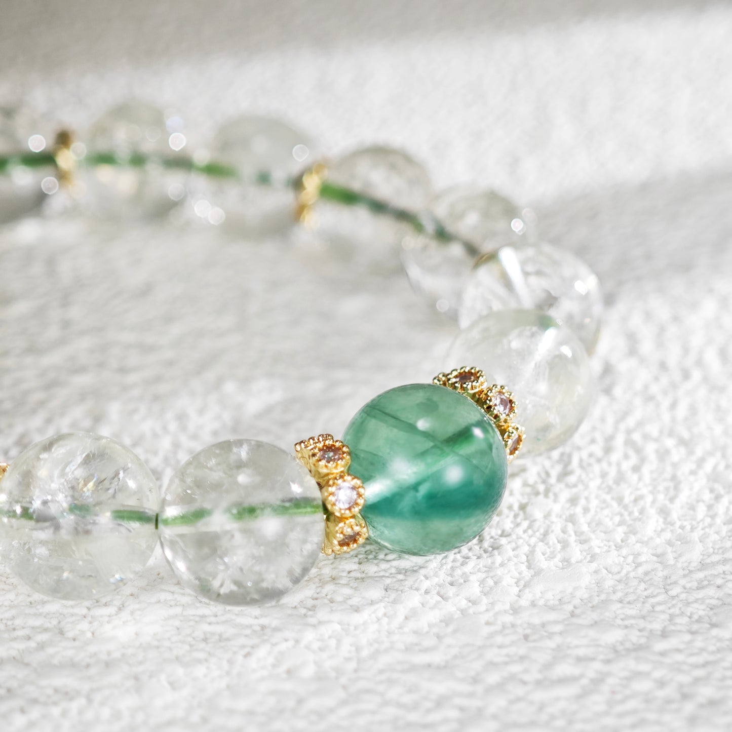 Green quartz & Fluorite bracelet