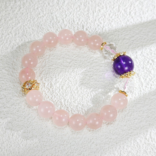 Rose Qaurtz and Amethyst bracelet