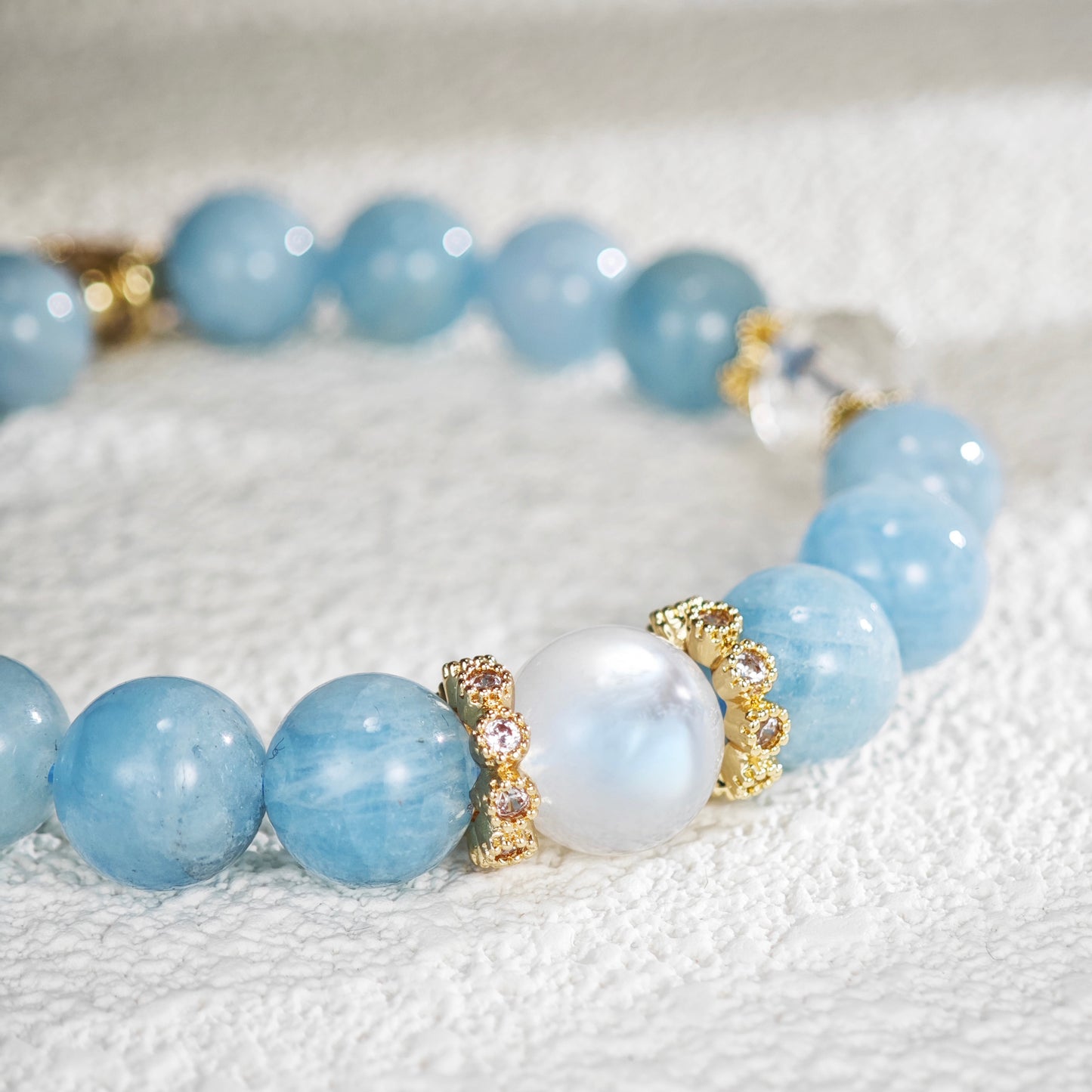 Aquamarine & Moon stone Bracelet